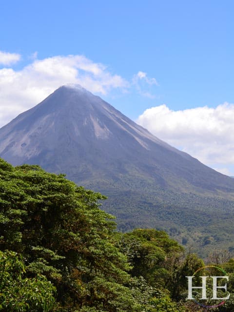 clear day at arenal on the HE Travel gay adventure in Costa Rica