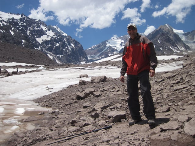 local guide at the glacier in chile