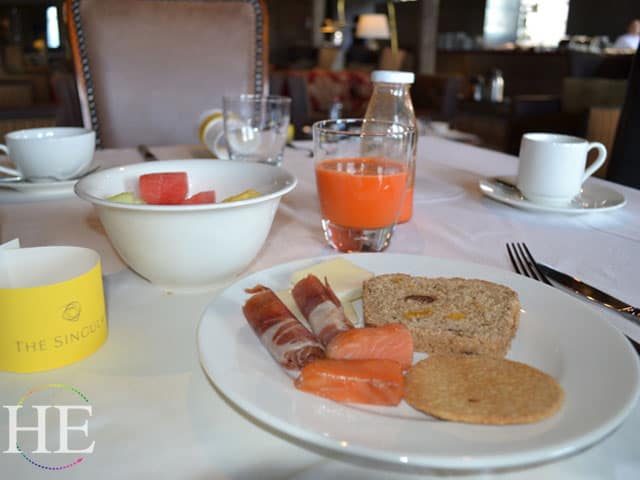 breakfast of fruit and fish in Chile with HE Travel