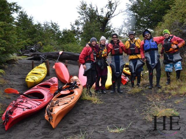 ready to kayak in the cold in Chile with HE Travel
