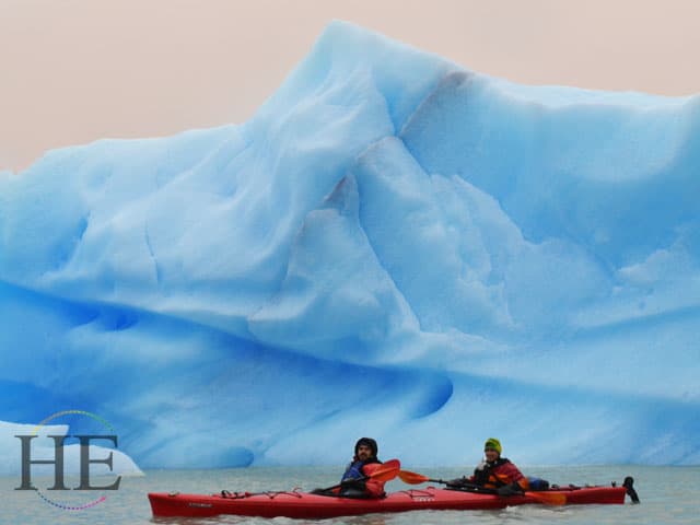 kayaking among icebergs in Chile with HE Travel