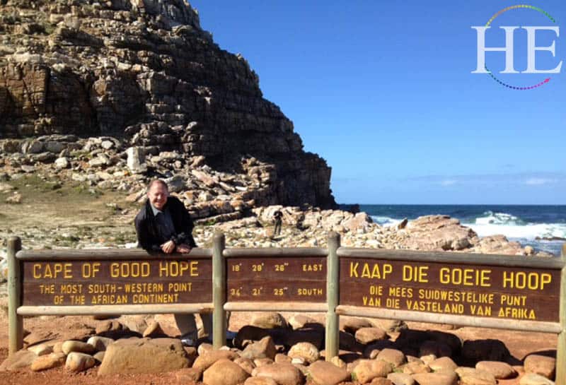 Phil Sheldon CEO of HE Travel at Cape of Good Hope South Africa