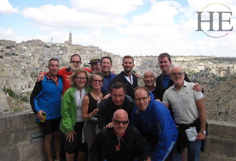 group at gravina italy on the HE Travel gay cycling tour