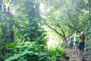 hiking Na Pali trail on Kauai Hawaii with HE Travel gay adventure tour