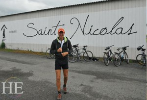 biking guide Charly at a winery on the HE Travel gay bike tour of coastal France