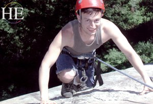rock climbing on the HE Travel gay adventure tour of the Grand Tetons in Wyoming