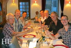 welcome dinner on the HE Travel gay cycling tour in France