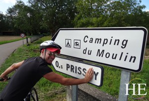 Charly learns a new word in France on the HE Travel gay bike tour