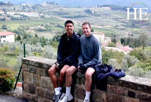stopping for a rest on the HE Travel gay biking tour in Tuscany Italy