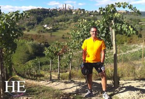 vineyard outside san gimignano on the HE Travel gay biking tour in Tuscany Italy