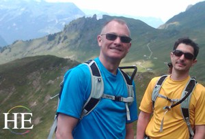 hikers on the trail in the Swiss Alps on the HE Travel gay Switzerland hiking tour