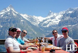 alpine lunch on the HE Travel gay Switzerland hiking tour