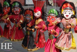 handmade puppets in Kathmandu, before our HE Travel gay tour to India