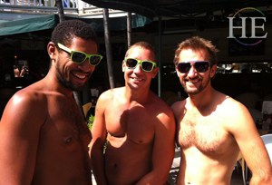 handsome nude trio on the HE Travel gay key west adventure tour