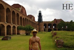 zach moses at fort jefferson on the HE Travel gay key west adventure tour