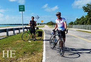 zach moses and another cyclist in the florida keys