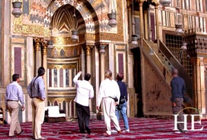inside a cairo mosque on the HE Travel gay Egypt Nile cultural tour