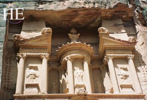 carvings at Petra in jordan on the HE Travel Egypt Nile cruise