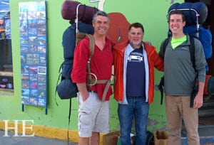 handsome hikers on the HE Travel gay adventure in patagonia Chile