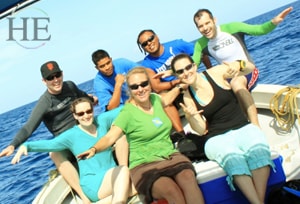 crew and divers on the HE Travel gay scuba dive trip to Palau