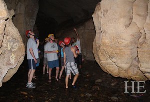 group of men in a cave on the HE Travel gay costa rica tortuguero adventure