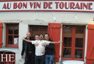 friends and wine go great together on the HE Travel gay bike tour in Azay-le-Rideau Loire Valley France