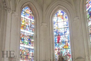 stained glass windows at chaumont on the HE Travel gay bike tour in Loire Valley France
