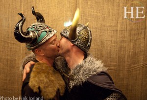 cute gay vikings kiss on the HE Travel Iceland Adventure Tour