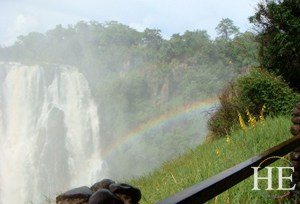 mist and rainbow at victoria falls on the HE Travel gay south africa adventure