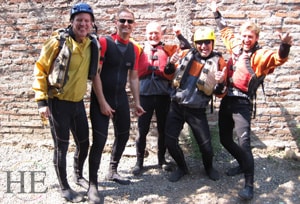 ready to whitewater raft on the HE Travel gay adventure in patagonia Chile