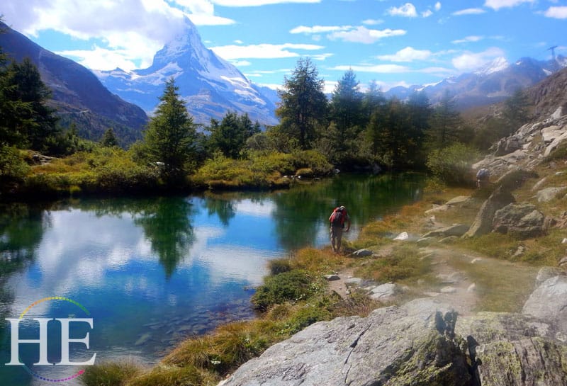 alpine lake on HE Travel gay Swiss Alps hiking tour