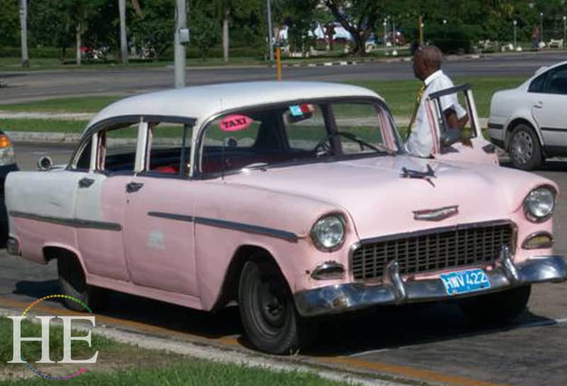 an old fashioned car serves as a taxi in havana cuba