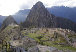 a cloudy day at Machu Picchu on the HE Travel gay luxury tour to Peru