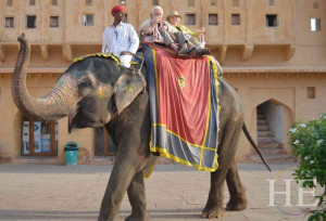 take an elephant ride on the HE Travel gay India Adventure tour