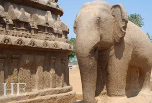 stone elephant carving on the HE Travel gay India cultural tour