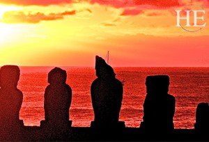 red skies on the HE Travel Easter Island gay tour