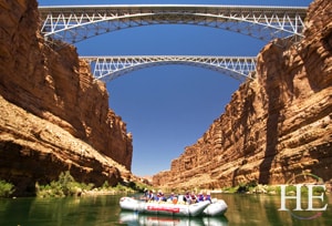 two bridges over the colorado river on the HE Travel gay adventure Grand Canyon