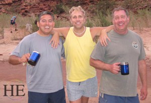 group of friends at campsite on the HE Travel gay adventure Grand Canyon