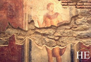 an ancient damaged mural on the HE Travel gay tour of Turkey