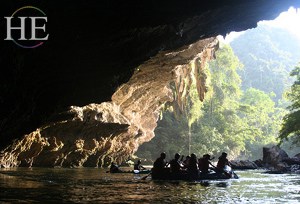 rafting in a cave on the HE Travel gay adventure in colombia