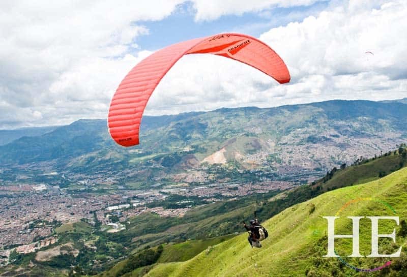 paragliding on the HE Travel gay adventure in colombia