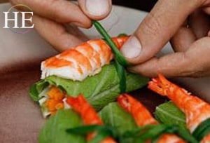shrimp rolls on the HE Travel gay cultural tour of vietnam