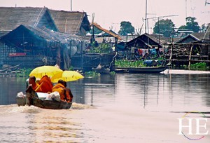 cruising the tonle sap river on the HE Travel gay cultural tour of cambodia