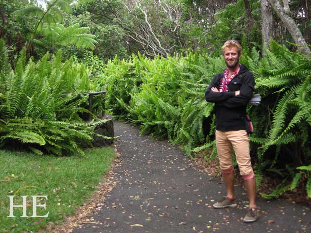 Zachary Moses of HE Travel visits the Big Island of Hawaii fern forest