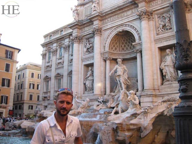 Roman Trevi fountain on the HE Travel bike tour in Italy.