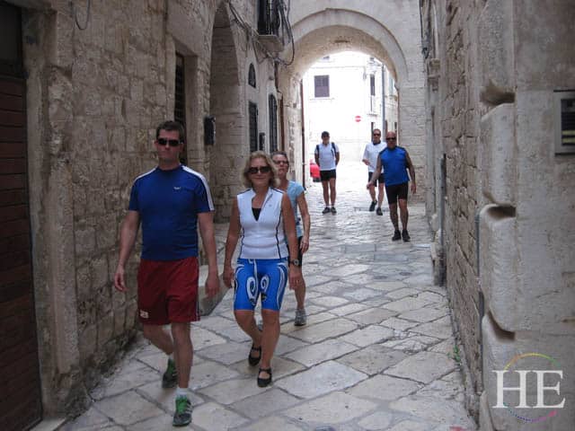 our group on a walking tour in italy italy on the HE Travel gay bike tour in Puglia