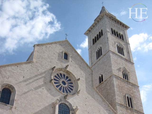 blue sky and white church on the HE Travel bike tour in Trani Italy