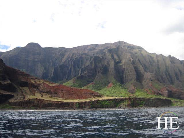 na pali coast seen from the water with HE Travel gay adventure tour