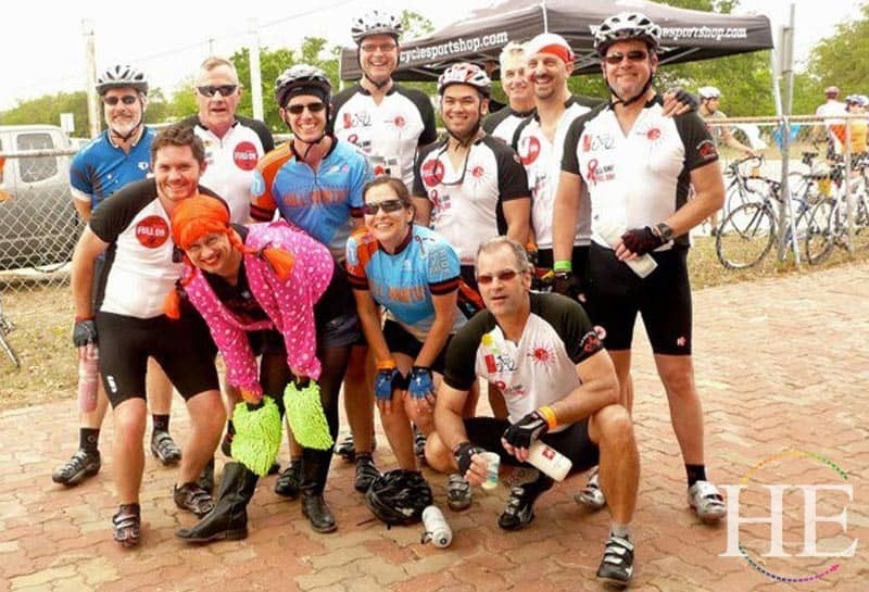 tim young's team at the AIDS ride in Hill Country Texas