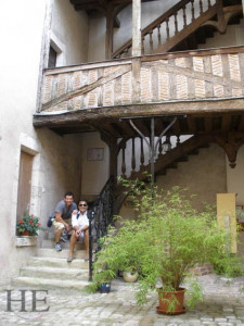 lovely courtyard on the HE Travel gay bike tour in France